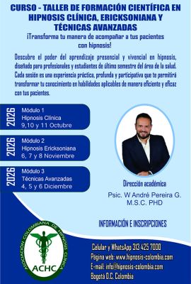 Curso - Taller de Formación Científica en Hipnosis Clínica Ericksoniana y Técnicas Avanzadas
